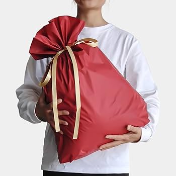【新品】 ラッピング袋 大 LLサイズ リボン付き　ギフト袋 1枚 誕生日 リボン付ラッピング袋 22×34(27)cm×6cm ラッピング 袋